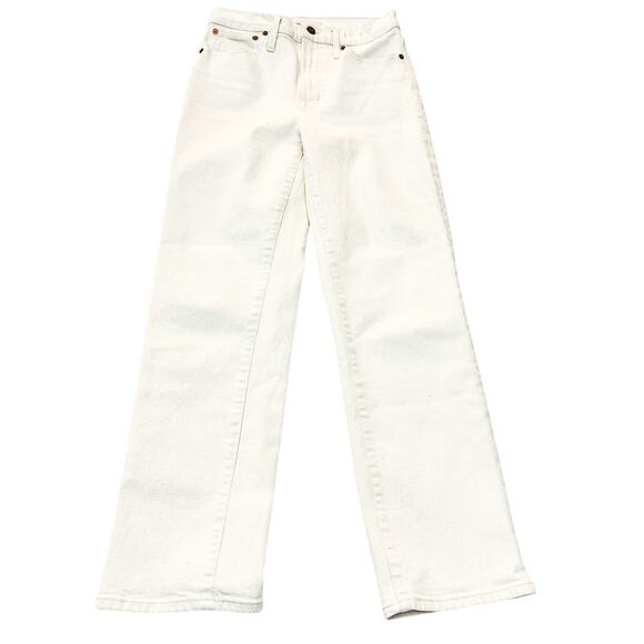 Madewell The Perfect Vintage Straight Jean Cream Denim Jeans Size 26 - Picture 2 of 9